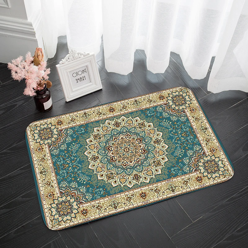 

Vintage Bohemian Carpet For Bedroom Non-Slip Doormat Absorbent Entrance Door Mat Geometric Design Hallway Area Rugs Decoration