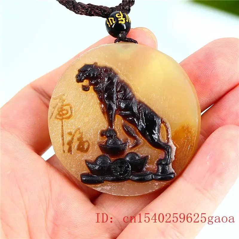 

Ox Horn ожерелье C подвеской в виде тигра Amulet резные подарки Ювелирные изделия натуральные китайские модные подвески коллекционные предметы