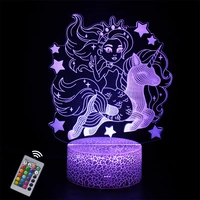 3d lamp unicorn led night light 7 colors change table desk lamp bedroom home decor birthday christmas gifts for girls boys baby