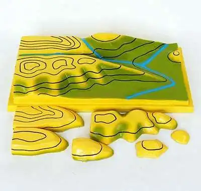 

Contour Topographic Map Interpretation Model Middle School Geographical Geomorphic Model Teaching Instrument