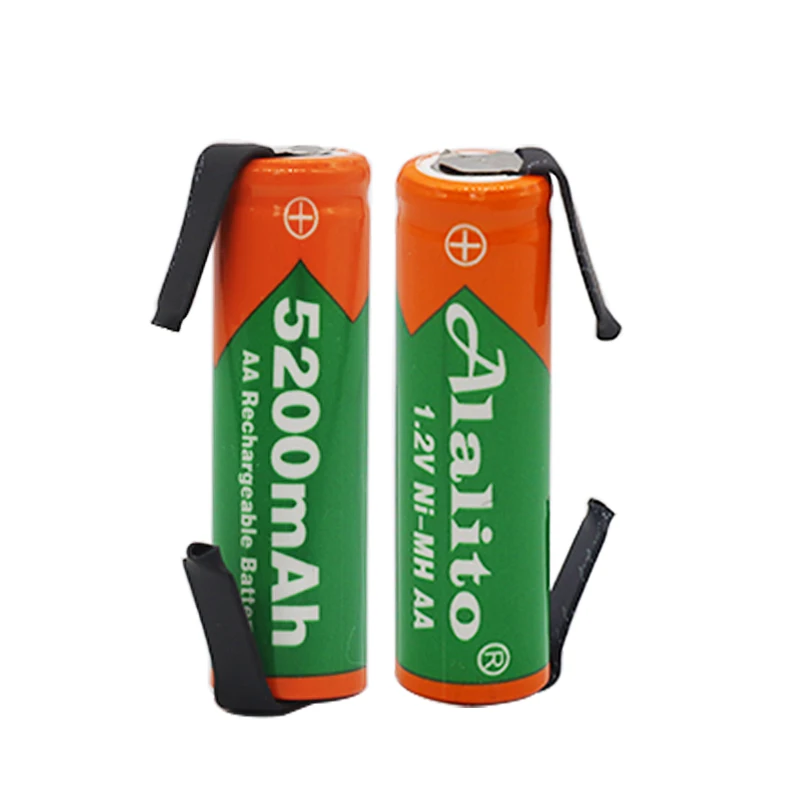 Ni mh 1 2 V AA перезаряжаемая батарея 5200mah nimh cell Green shell со сварочными вкладками для