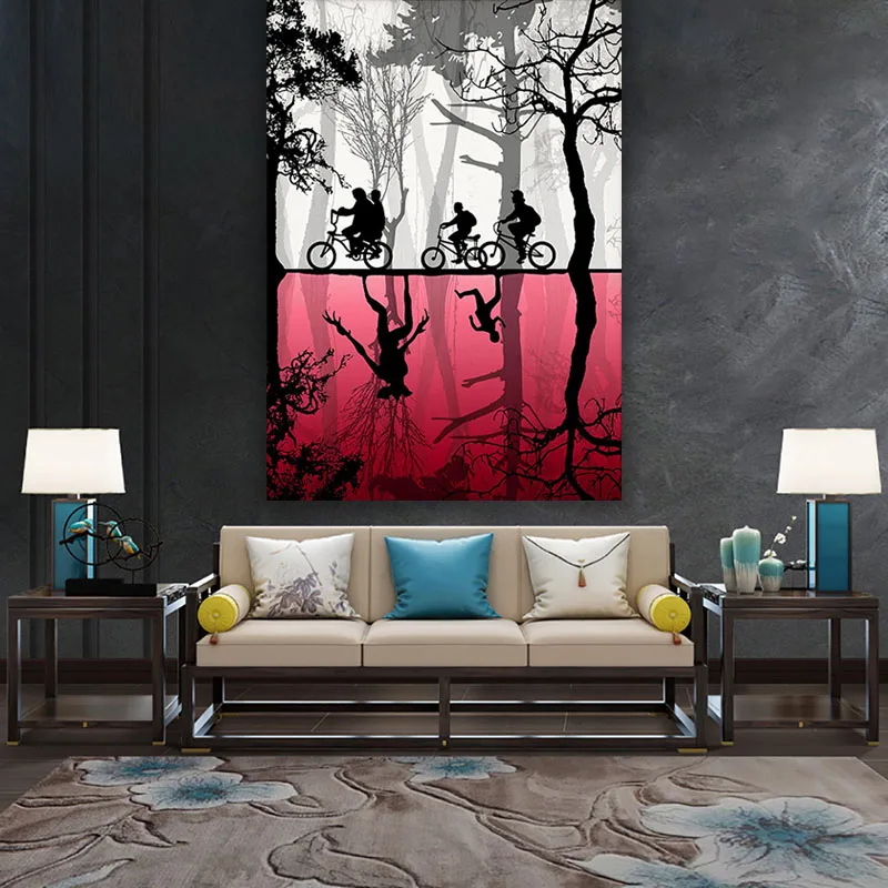 

Wall Art Canvas Painting Stranger Things The Upside Down Prints And Posters Pictures Minimalist Show Home Decoration Nordic