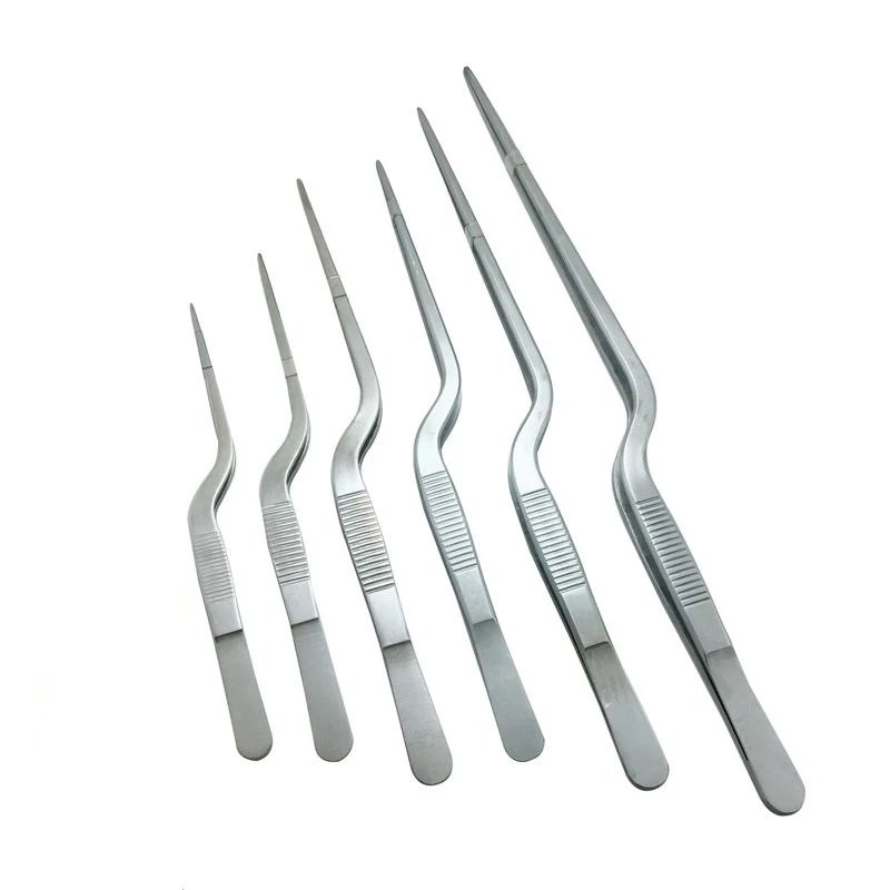 Multiple Specifications Chef Plating Tweezer Tongs Serving Presentation Stainless Steel Offset Tool Trending Products |