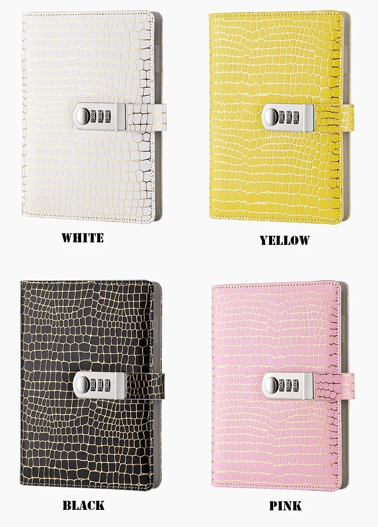 8 цветов блокировка паролем блокнот A5 UP бумажный процесс позолоты Бизнес офис и