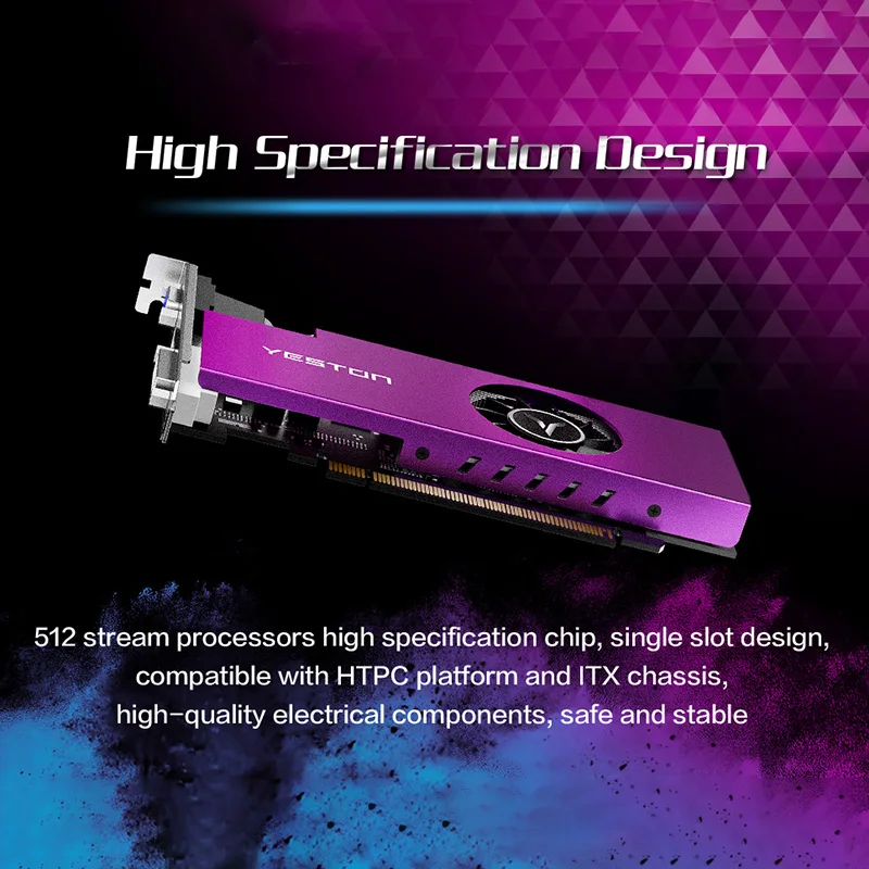 Yeston Radeon mini RX 550 GPU 2 ГБ GDDR5 64bit игровой настольный компьютер ПК видеокарты Поддержка