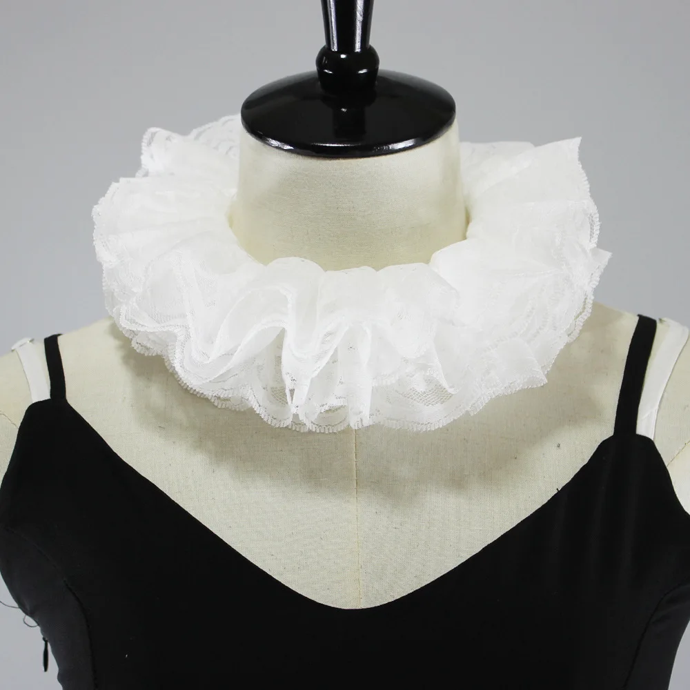 

2021 Women Ruffles Stand Fake Collar Suit Lace Detachable Collars Girls Dress Shirt Decorative Female False Collar Neck Ruff