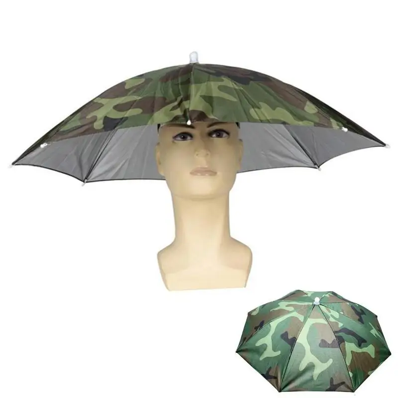 

Outdoor Utility Folding Sun Umbrella Cap Elastic Banded Umbrella Sun Camping Picking Fishing Hat Hat Umbrella Y6X5