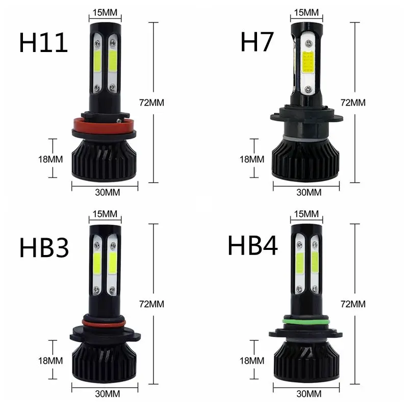 CarTnT 1 пара супер яркий H11 светодиодный H9 HB3 9005 HB4 9006 H7 H8 фар 100 Вт 20000LM 6000K 12V 8000K для