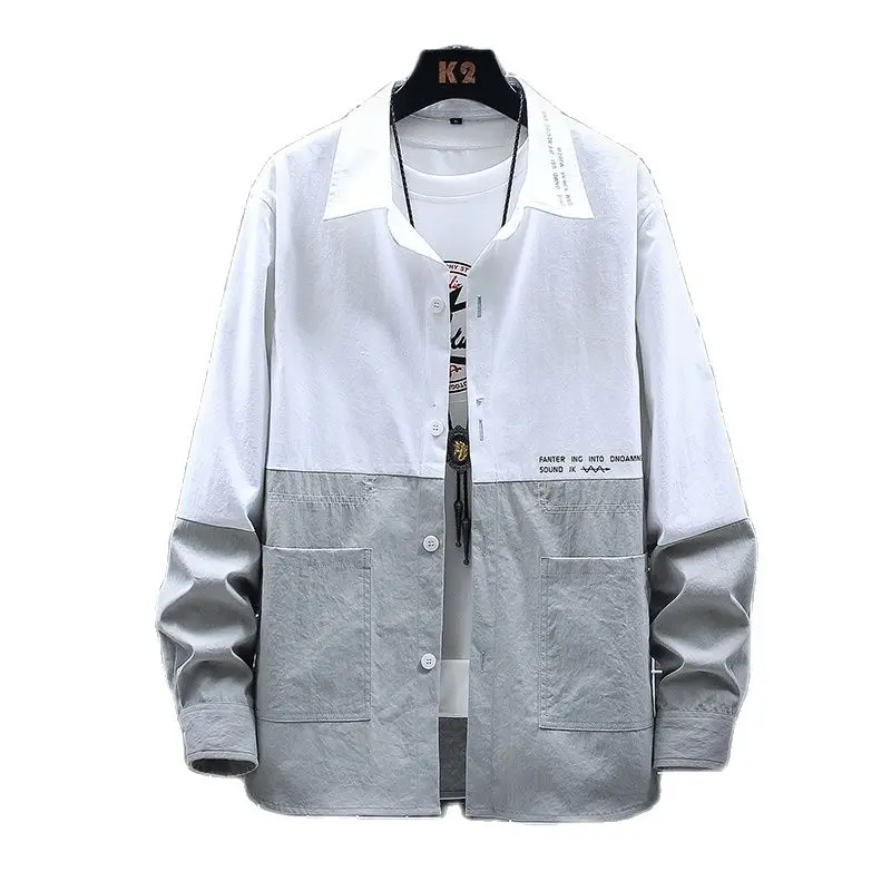 Men Shirt Jacket 2021 Fashion Brand Male Casual Loose Long Sleeve Shirt Tops Mens Streetwear Male Fashions Clothes M-4XL