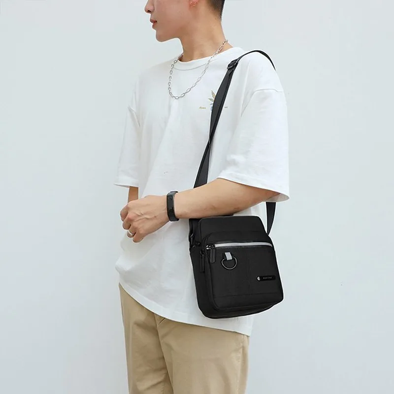 

2021 Travel Business Bags Men's Shoulder Bag Flip Solid Color Casual Messenger Canvas Fashion Zip Multifunctional Handbags Male