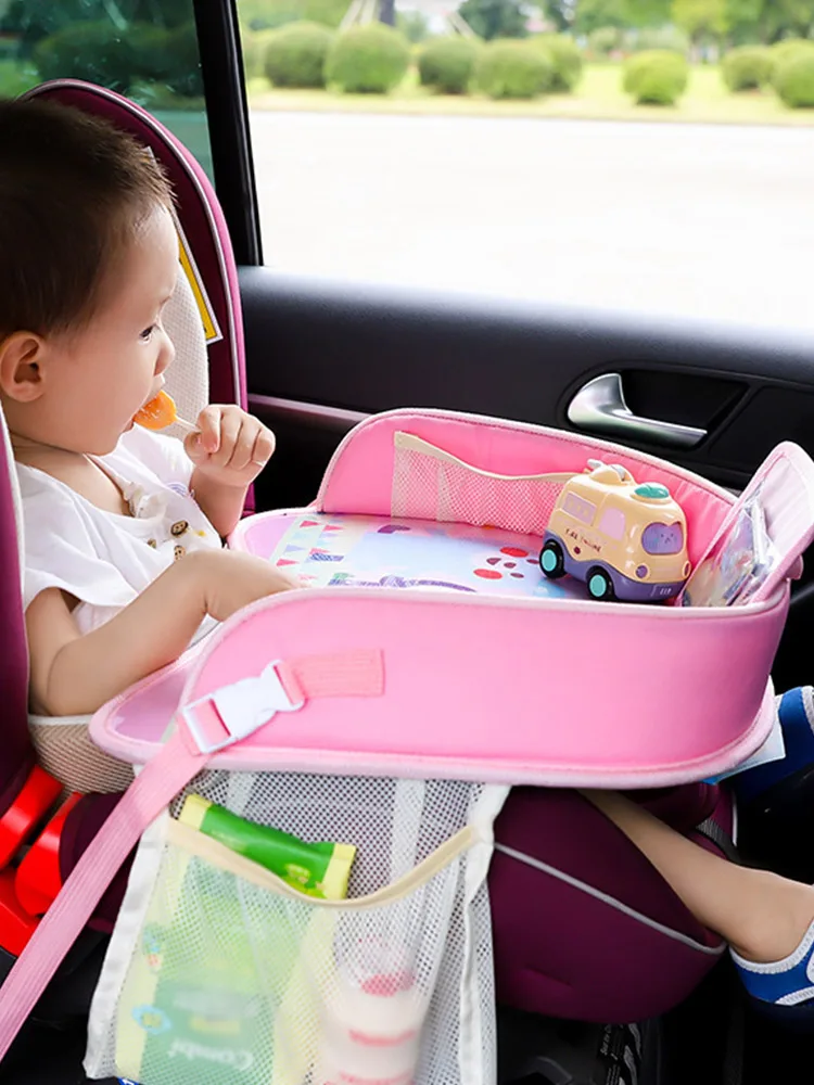 

Baby Car Tray Plates Portable Waterproof Dining Drink Table For Kid Baby Playpen Car Seat Children Cartoon Toy Storage Fence