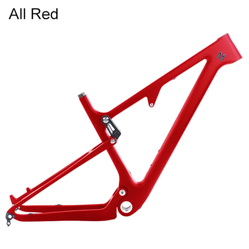 All Red Полная карбоновая подвеска велосипедная рама 29er MTB через ось 12 мм карбоновая подвеска BMX горные велосипеды горные велосипедные рамы - Цвет: All Red