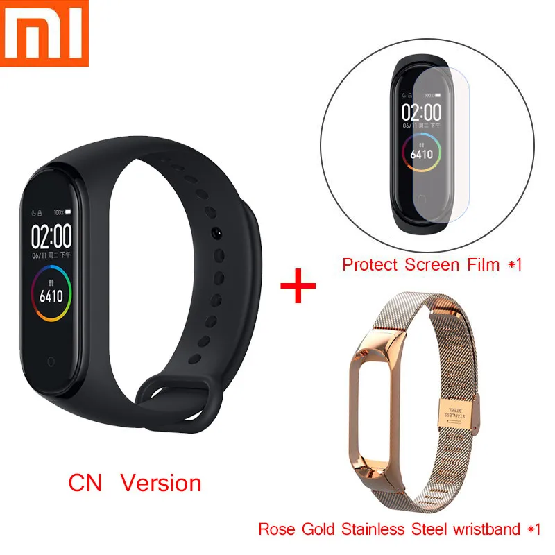 Mi Band 4 смарт-браслет Xiao mi спортивный фитнес-трекер Шагомер мониторинг сердечного ритма фитнес-браслет для xio mi Band 4 3 - Цвет: mi band 4cn strap Z
