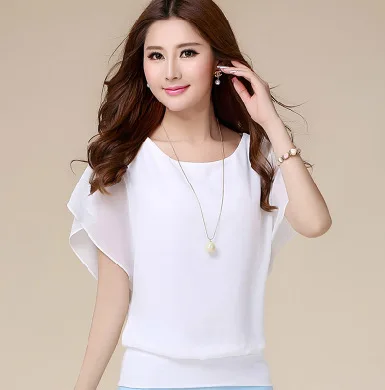 Блузка женская шифоновая с коротким рукавом Повседневная пляжная рубашка