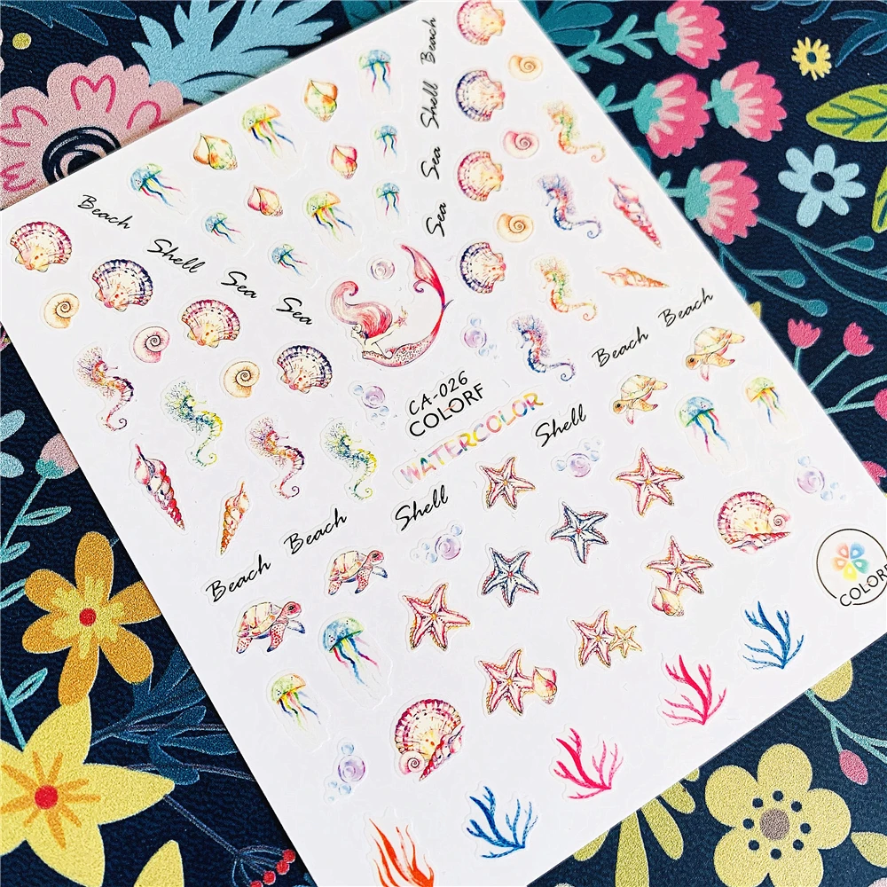 

Newest CA sereis CA-26-27 shell starfish 3d nail art sticker nail decal stamping export japan designs rhinestones decorations