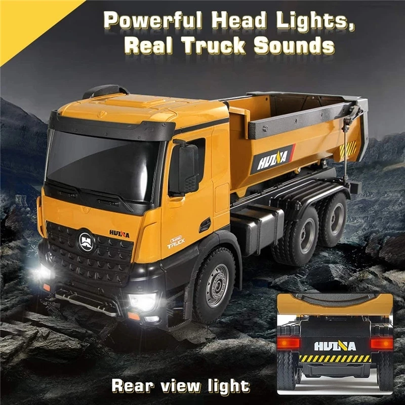 

Big size Auto Demonstration Dump Self-discharging Metal LED Light 2.4GHz 10 Channel RTR 1:14 Remote Control RC Truck Toys
