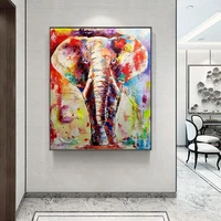 colorful elephant abstract art canvas art painting posters and prints cuadros wall art picture for living room home decor
