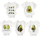 Комбинезоны хлопковые с коротким рукавом и принтом фруктов, 0-18 мес.