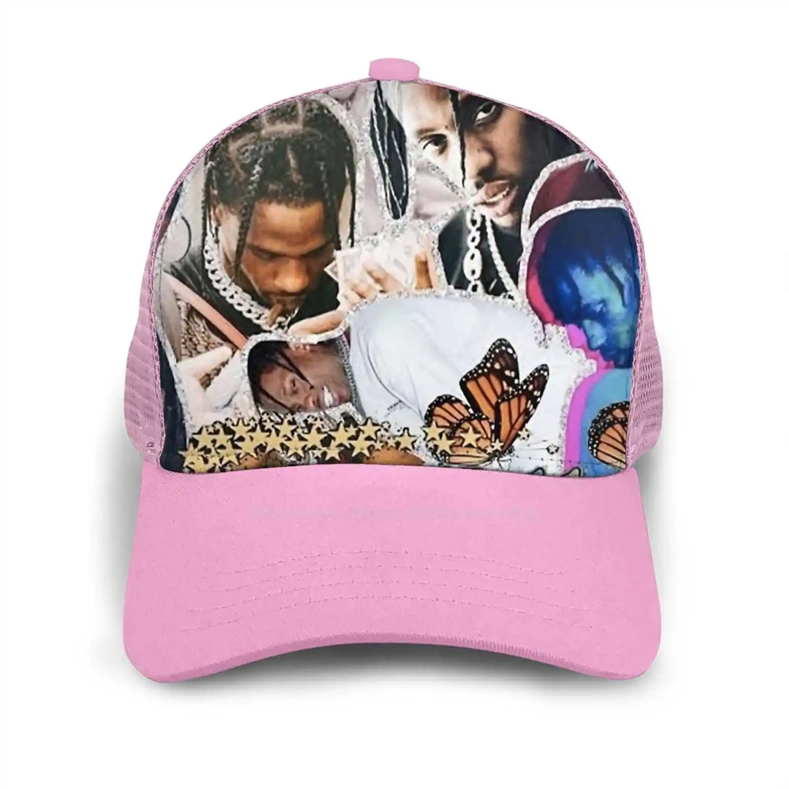 

Top Collage Baseball Hat For Outdoor Sports Cap Travisscott Trend Lana Laflame Kanyewest Rap Asaprocky Hiphop Popular