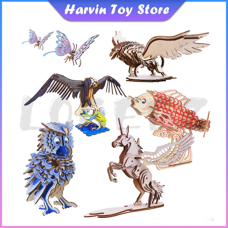 2020 рождественские товары новый 3D Деревянный пазл в виде совы деревянное ремесло