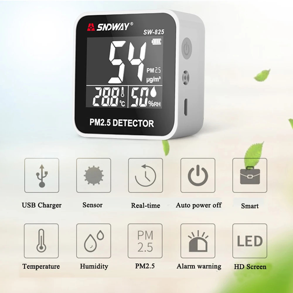 Детектор Sndway PM2.5 газовый Лазерный анализатор качества воздуха температуры и