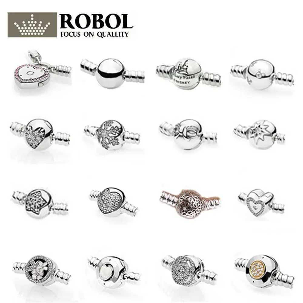 

RLLEN 3 925 пробы, Серебряный Классический базовый браслет, Женский Круглый браслет в форме сердца (выбор нескольких стилей), браслет «сделай сам...