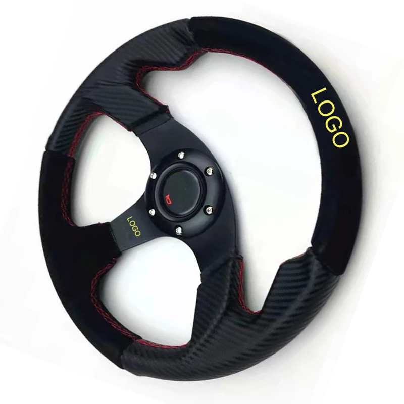 Универсальное гоночное рулевое колесо 14 дюймов с логотипом из углеродного