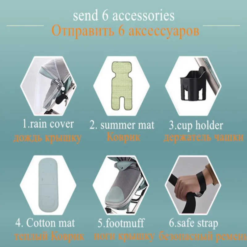 Многофункциональная детская коляска 3 в 1 с высокой посадкой для новорожденных