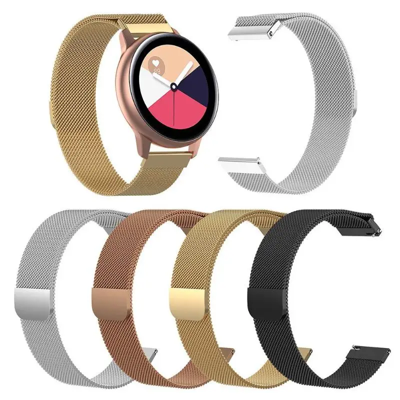 

Ремешок для смарт-часов с магнитной петлей, браслет для Samsung Galaxy Watch Active 2, легко регулировать размер с помощью магнитной кнопки, 22 мм