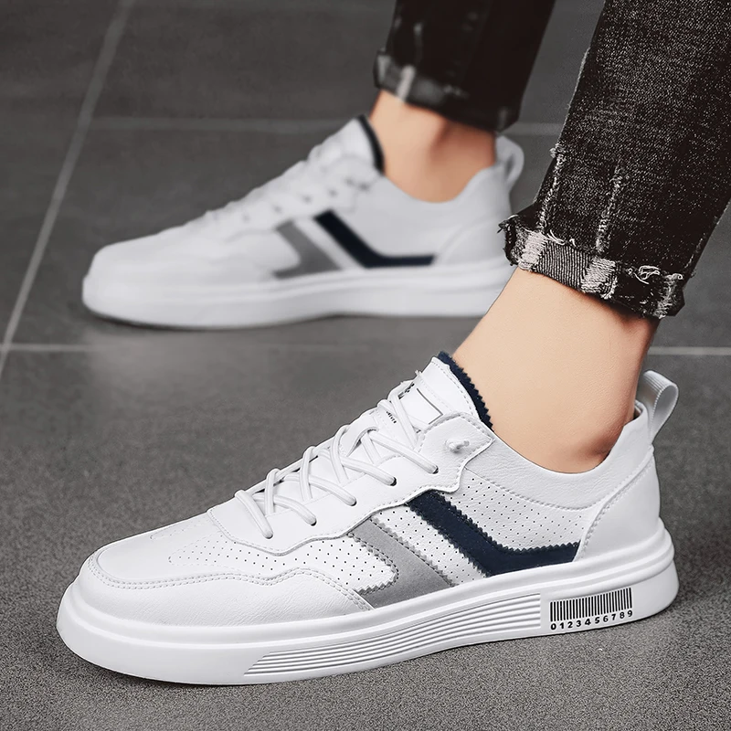 

New Trend Leather Shoes For Men High Quality Men Walking Shoe Designer Men Young Casual Shoe Anti-Slip Casual Sneakers Adult
