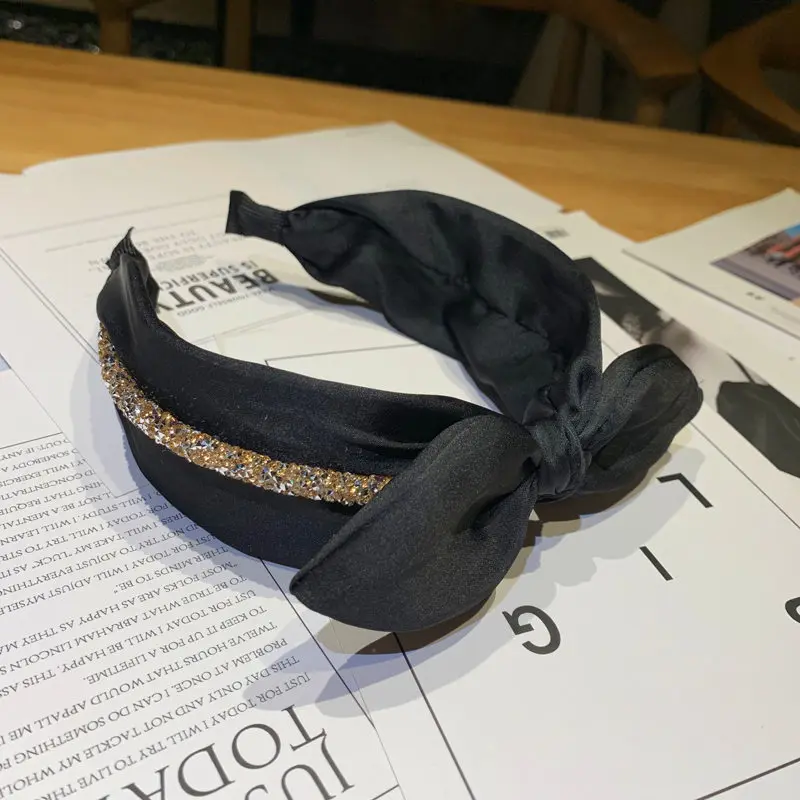 

Rabbit Ear Headband Korean Simple Wild Wide-brimmed Headband Bow Cute Headband