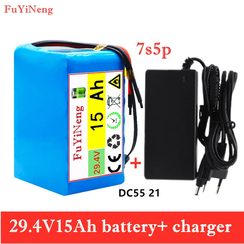 

7S5P 24v 15Ah battery pack 250w 29.4V 15Ah lithium ion battery for wheelchair electric bicycle pack with BMS + charger