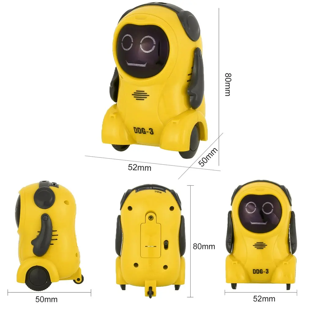 

DDG-3 Intelligent Smart RC Robot Mini Pocket Voice Recording RC Robot Recorder Arm Wheeling 360 Rotating RC Toys for Kids Gifts