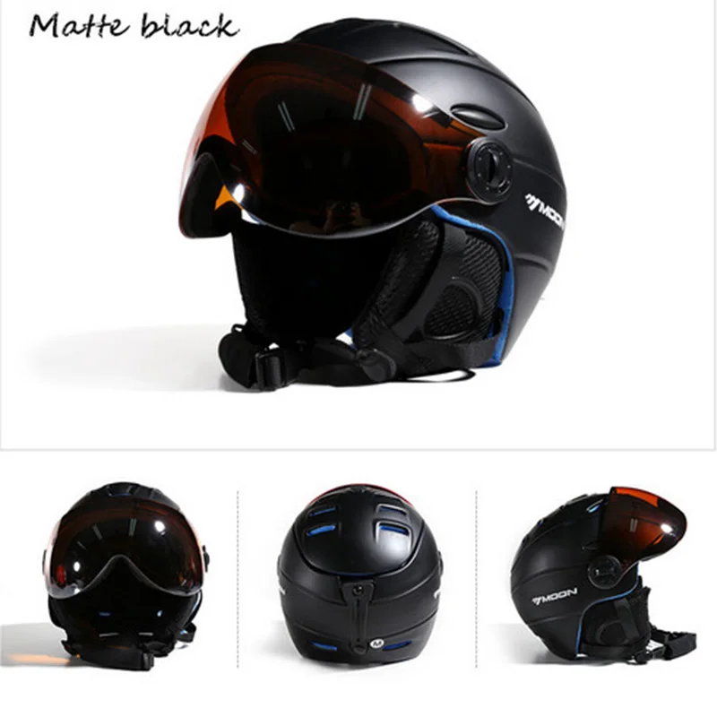 Шлем MOON skihelmet с очками интегрированно формованный шлем из