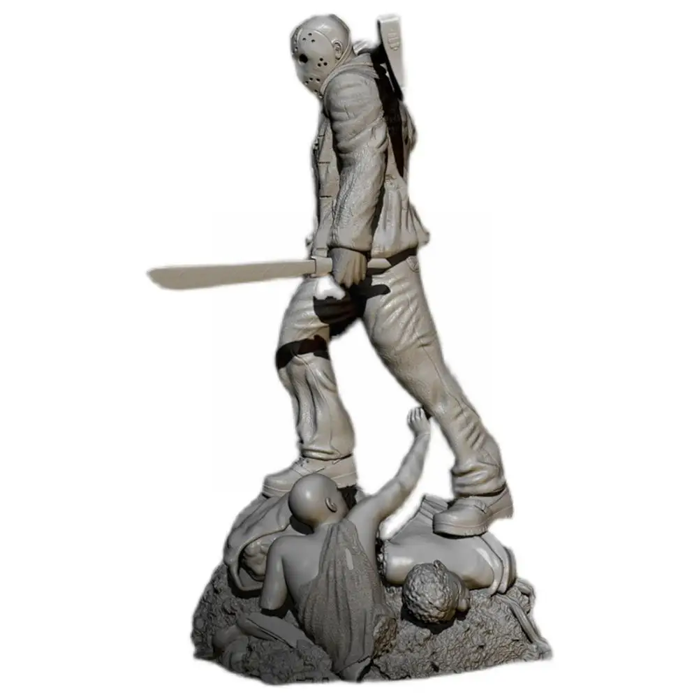 

75mm 1/24 Resin Soldier White Mold Model Kits Figure Butcher Self-assembled Mold Jason For Child Gift Best Boy DIY Toy TD-2 M8B1