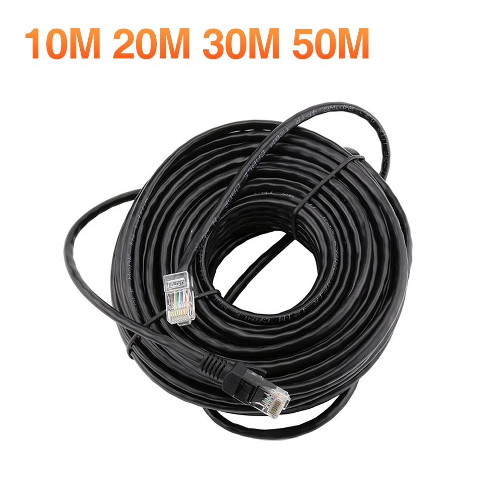 Techage 10M 20M 30M 50M for Optional Cat5 Ethernet Outdoor Waterproof Network Cable CCTV Network Lan Cable For System IP Cameras