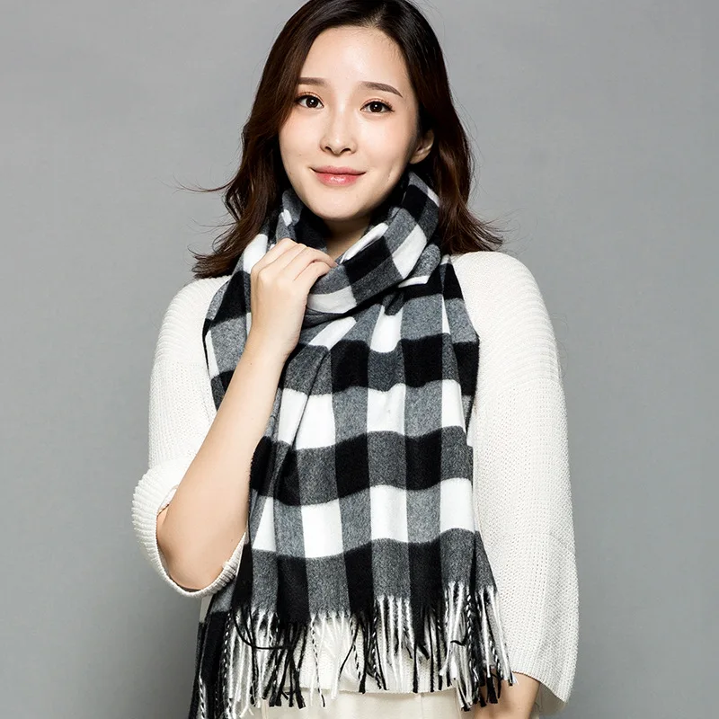 

New British Style Sub-Scarf Women'S Autumn Winter Long Warmth Imitation Cashmere Thick Shawl Dual-Use Female Cloak Bufanda