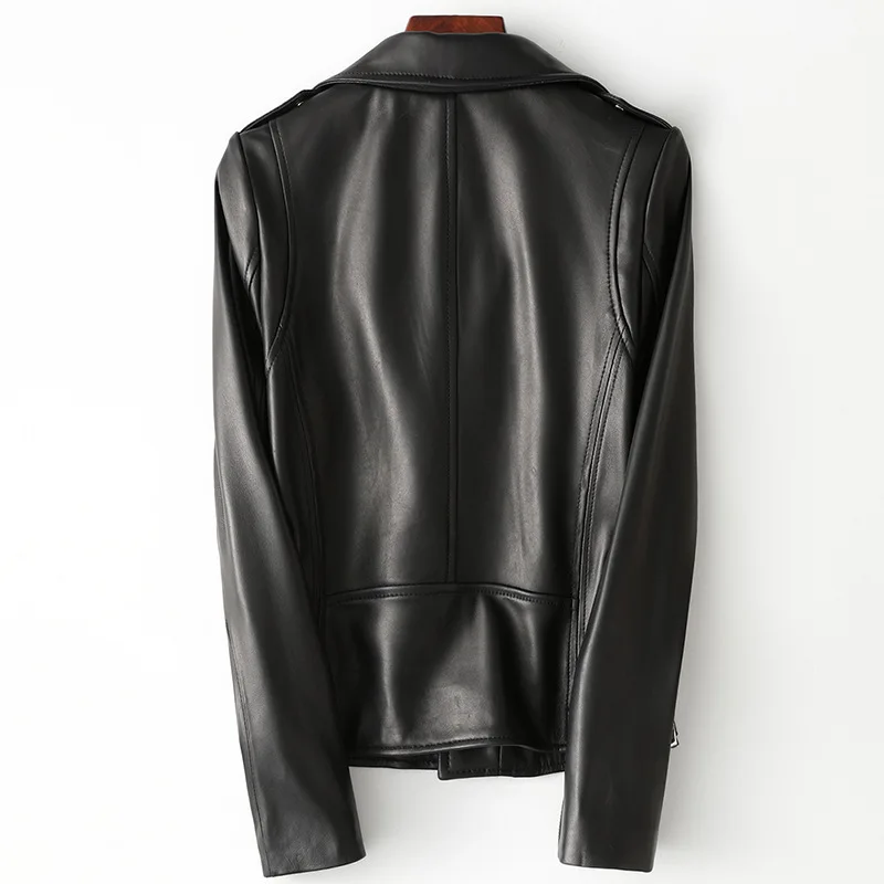 Женские кожаные куртки больших размеров пальто из натуральной кожи