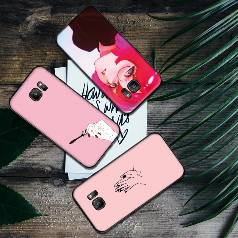 Сексуальные губы красный лак для ногтей Мягкий силиконовый чехол телефона Samsung