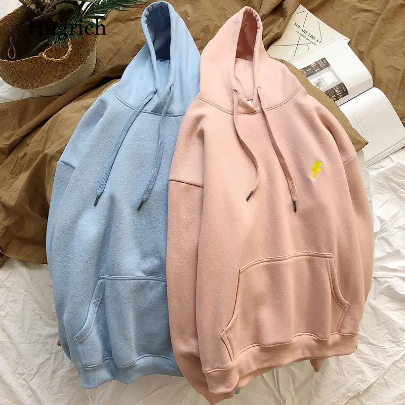 2021 New Hoodie Women's Casual Coat Spring Autumn Embroidery Plus Size Women Sweetshirts Korean Fashion Pocket Oversized Hoodies