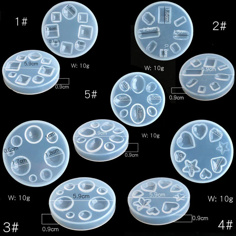 

Multi-specification transparent rectangular circular heart star silicone mold DIY manual mold