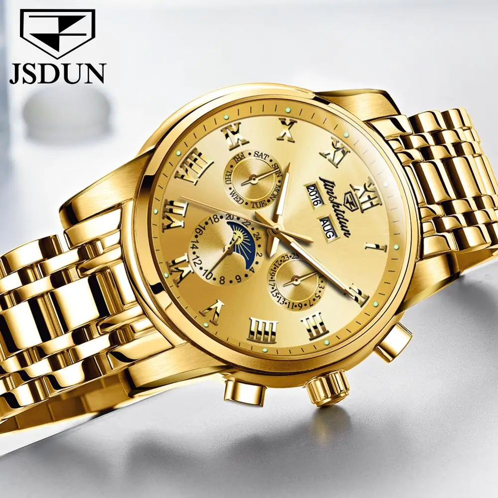 Men's Mechanical Watch Top Luxury Brand Sapphire Mirror Gold And Di Amond Hollow out Automatic Digital Calendar | Наручные часы