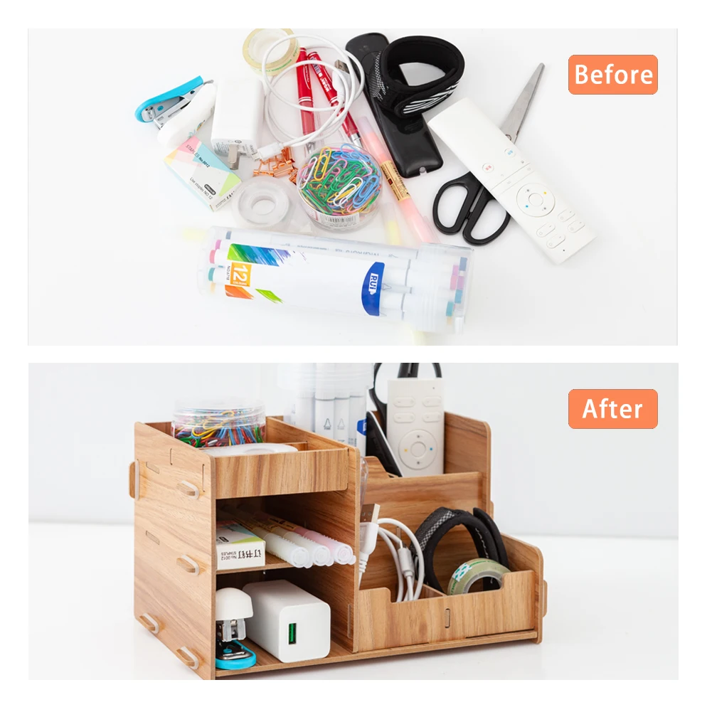 Деревянный органайзер для документов многофункциональные аксессуары хранения