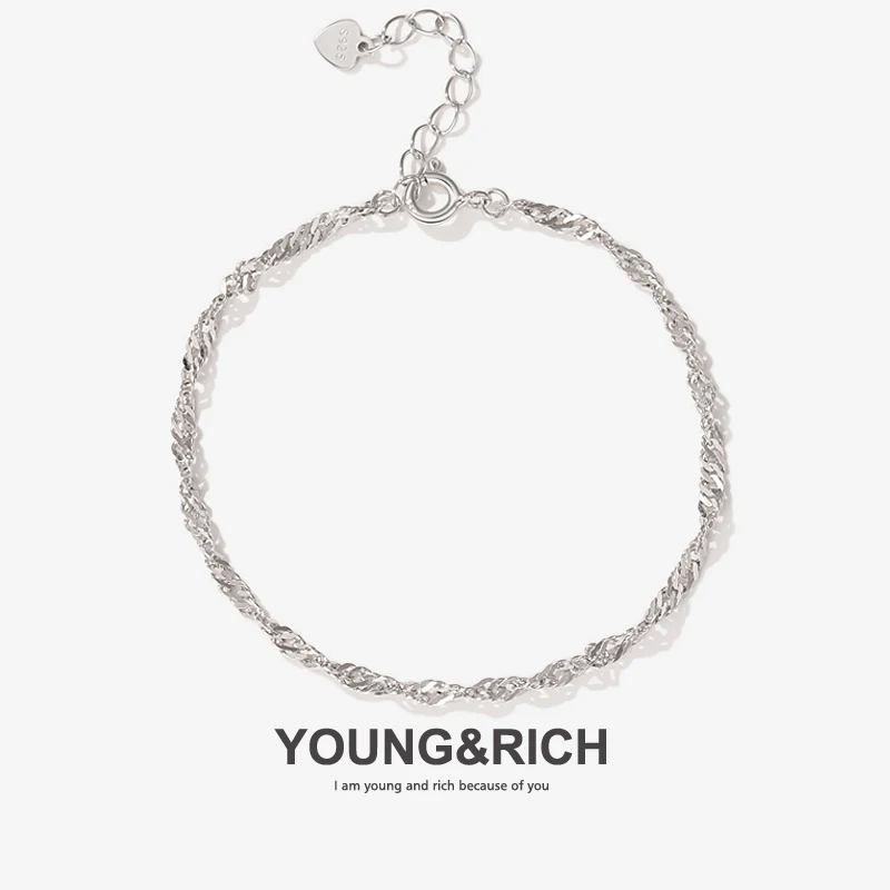 

YOUNG&RICH brand high-quality ladies 925 silver bracelet fashion personality simple temperament hand jewelry high-end luxury