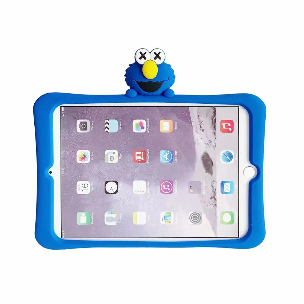 Мультяшный детский силиконовый чехол для IPad 7-го поколения для IPad 10,2, мягкая задняя крышка для нового IPad 10,2, чехол для планшета+ ручка - Цвет: blue