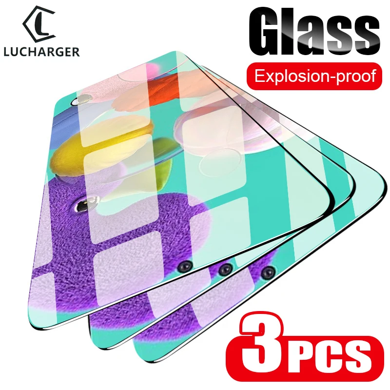 

3pcs Case For Samsung A51 A71 Tempered Glass Cover On Galaxy A 51 71 51A 71A Screen Protector Original Samsun Samsumg Sansung 9h