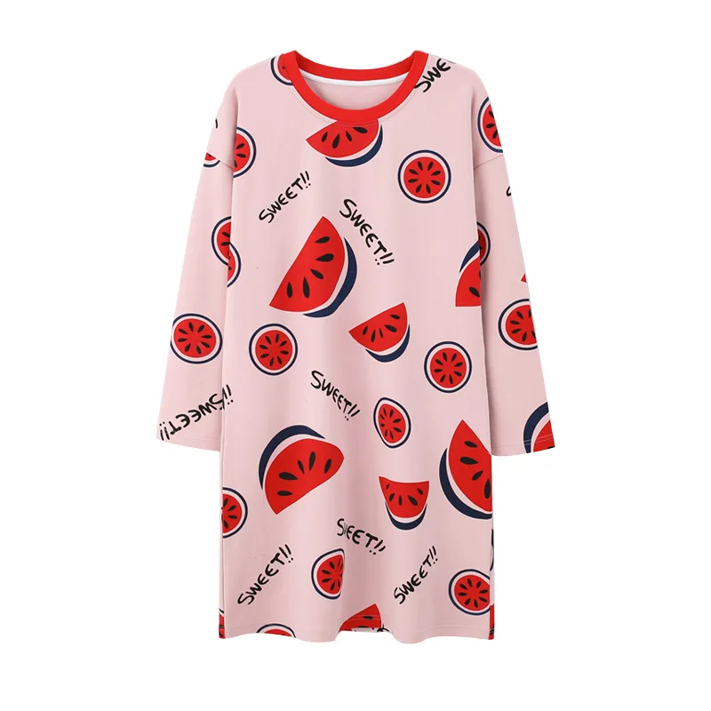 Женская хлопковая ночная рубашка LYun свободная Ночная большого размера с