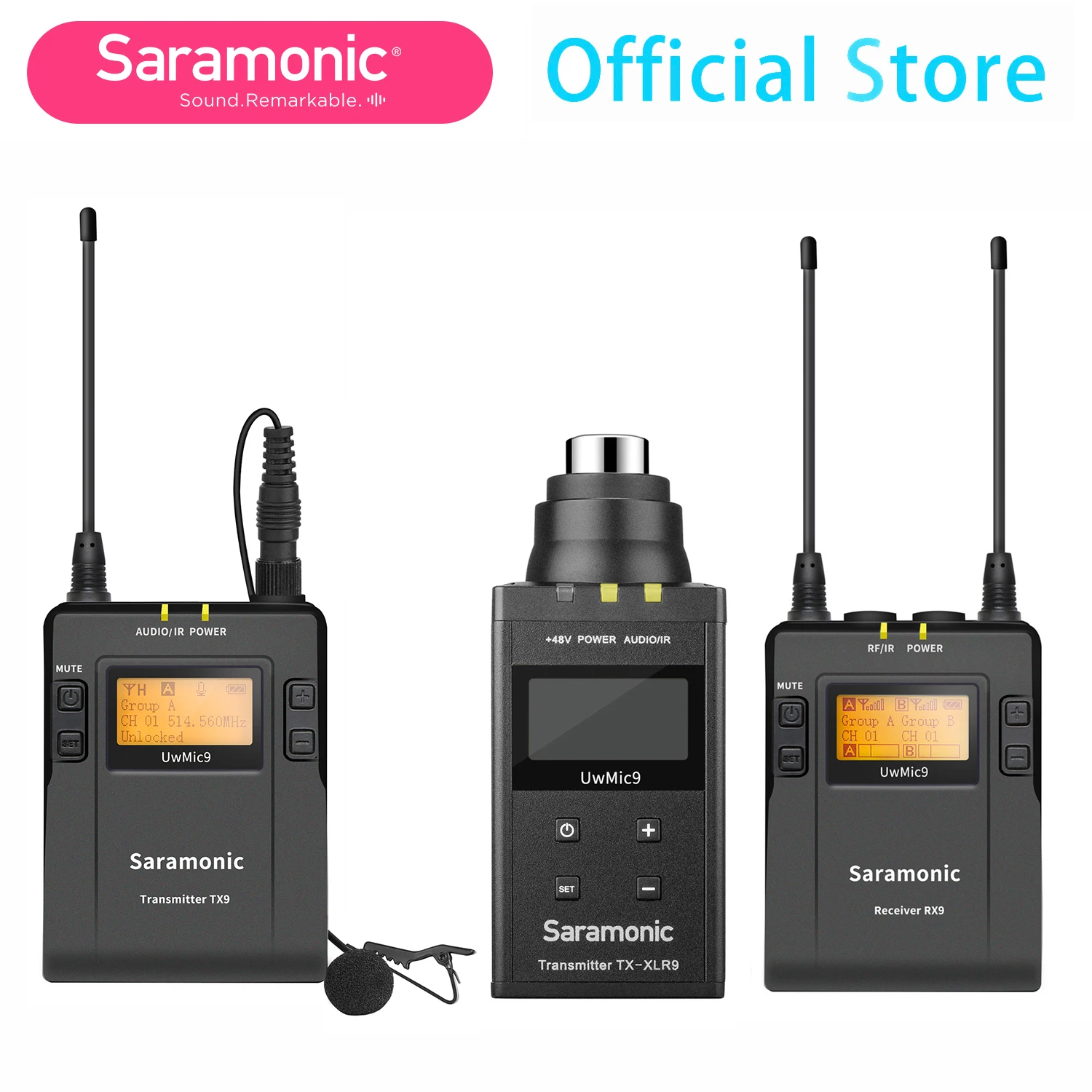 Saramonic UWMIC9 Kit5/kit6 УВЧ беспроводной петличный микрофон с функцией аудио монитора