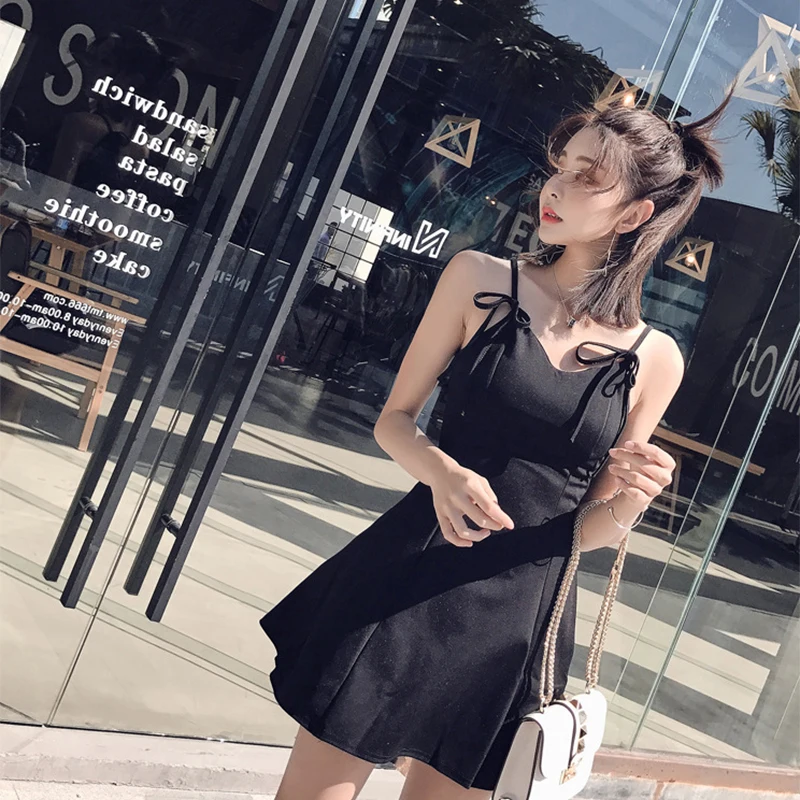 

2021 fashion Korean open back suspender bra dress shows thin temperament dress sexy slim women's summer
