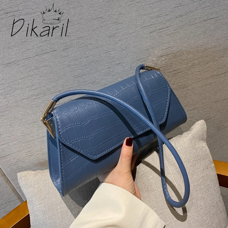 

Женская сумочка Dikaril из искусственной кожи, саквояж на плечо с тиснением под аллигатора, переносной классический клатч с лямкой через плечо
